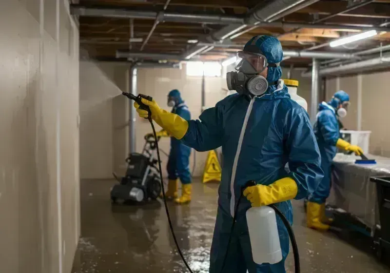 Basement Sanitization and Antimicrobial Treatment process in Amboy, WA